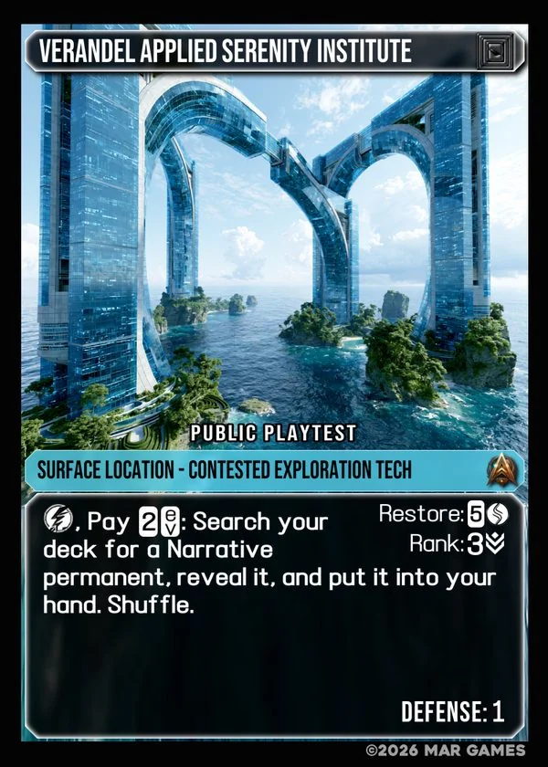 Verandel Applied Serenity Institute card