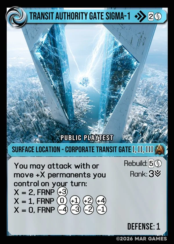 Transit Authority Gate Sigma-1 card