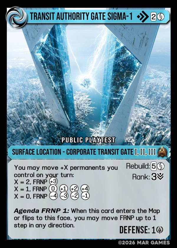Transit Authority Gate Sigma-1 card