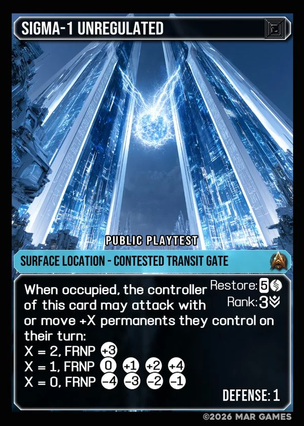 Sigma-1 Unregulated card