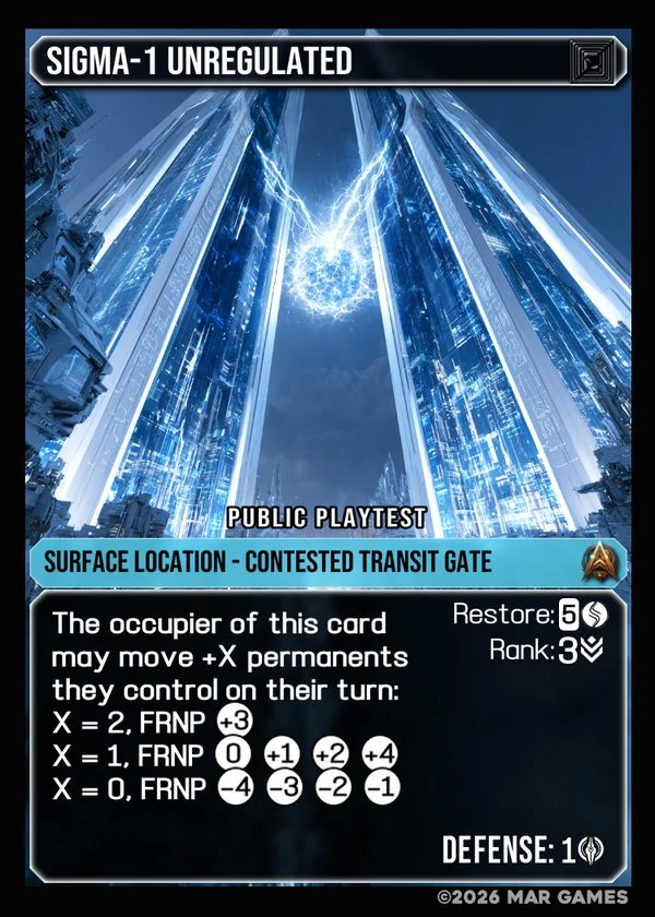 Sigma-1 Unregulated card
