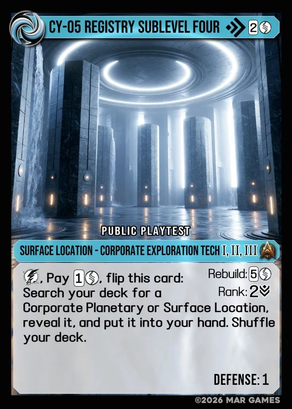 CY-05 Registry Sublevel Four card