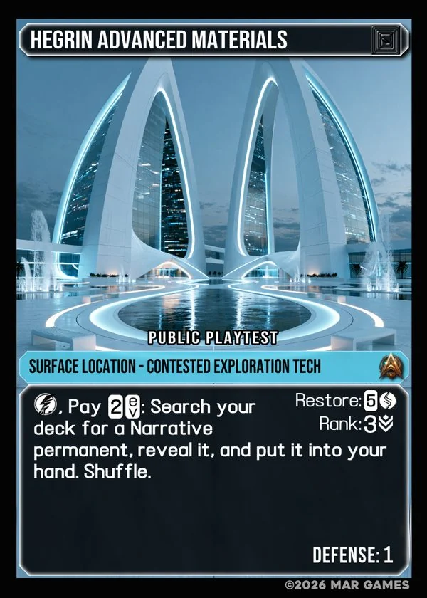 Hegrin Advanced Materials card