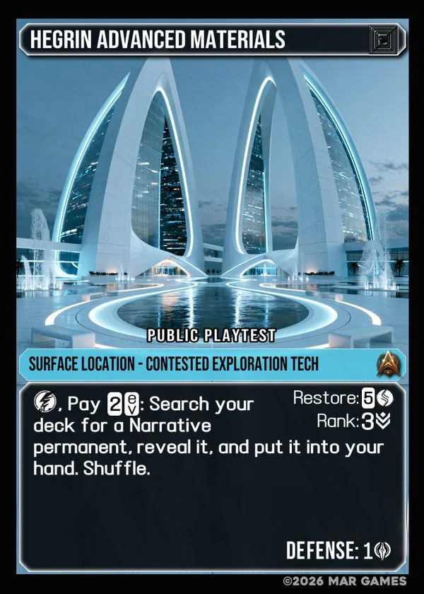 Hegrin Advanced Materials card