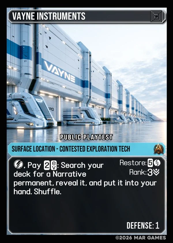 Vayne Instruments card