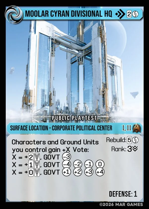 Moolar Cyran Divisional HQ card