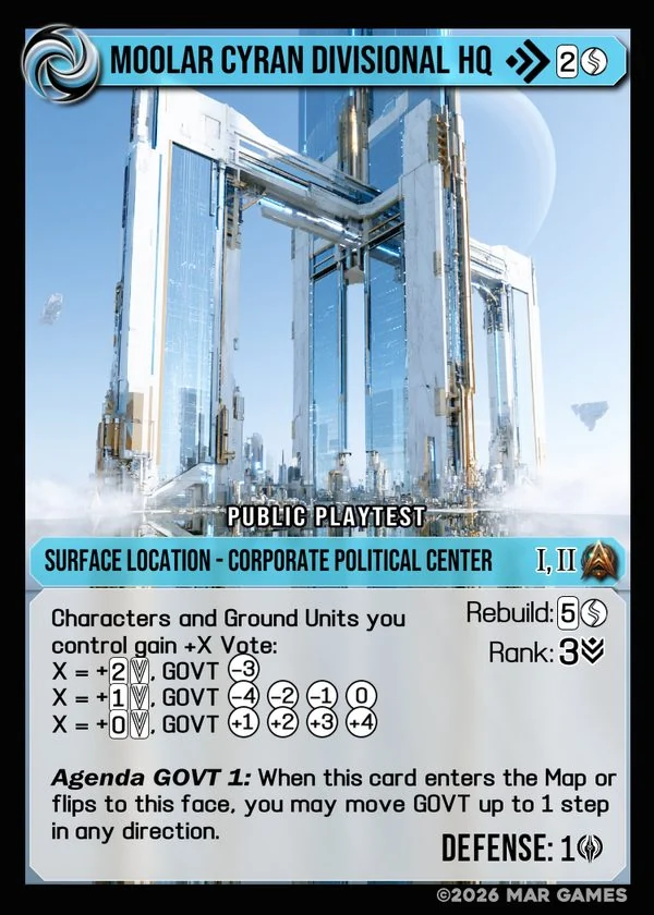 Moolar Cyran Divisional HQ card