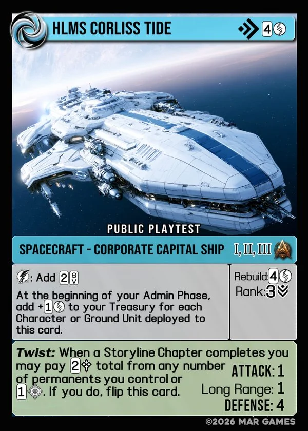 HLMS Corliss Tide card