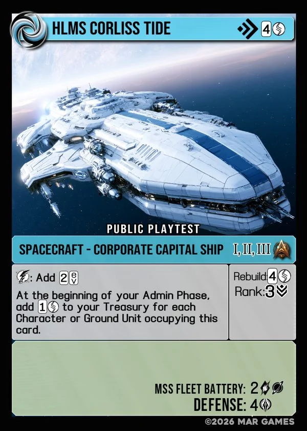 HLMS Corliss Tide card