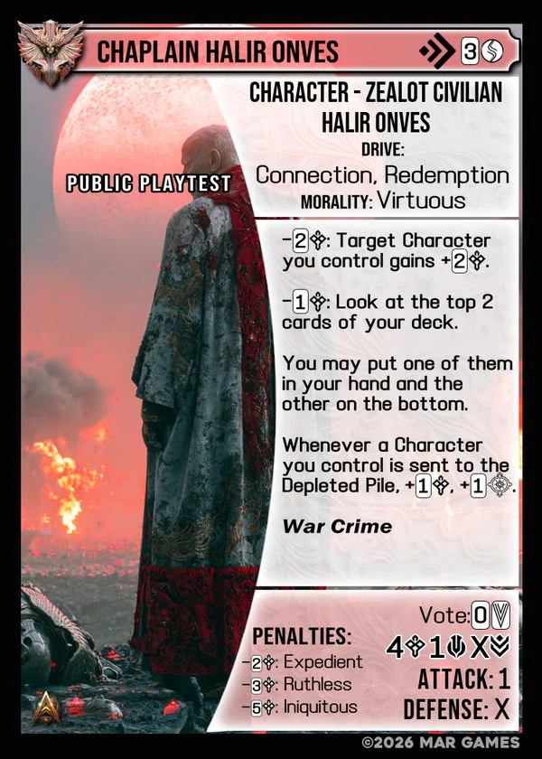 Chaplain Halir Onves card