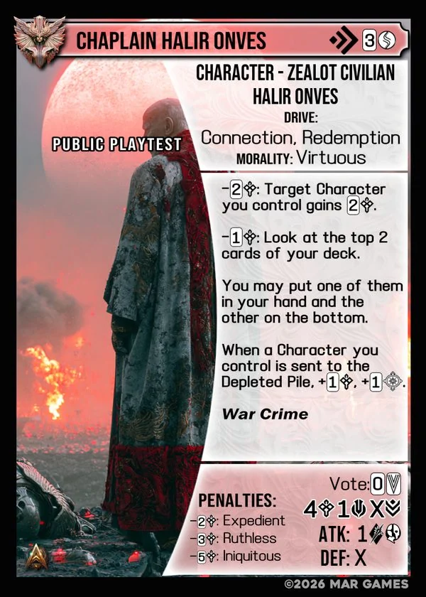 Chaplain Halir Onves card
