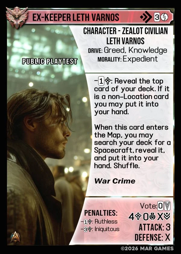 Ex-Keeper Leth Varnos card