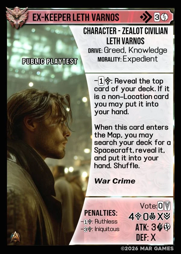 Ex-Keeper Leth Varnos card