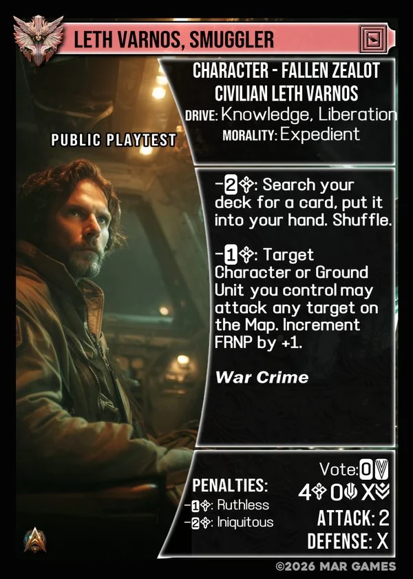 Leth Varnos, Smuggler card
