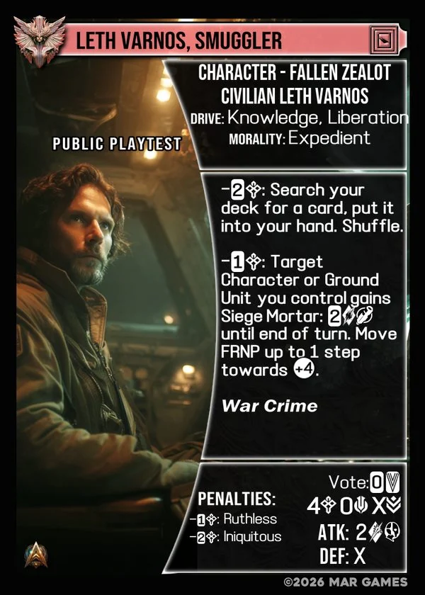 Leth Varnos, Smuggler card