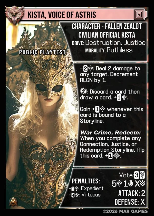 Kista, Voice of Astris card