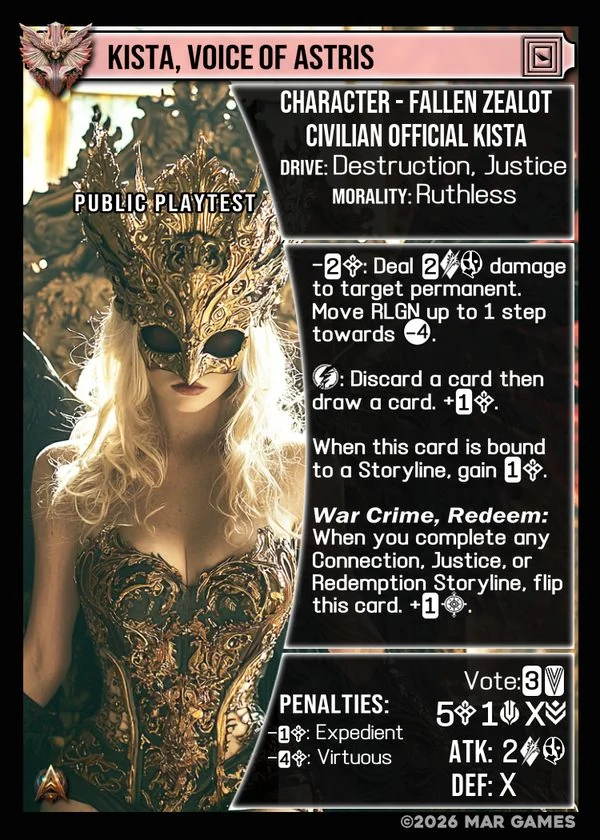 Kista, Voice of Astris card