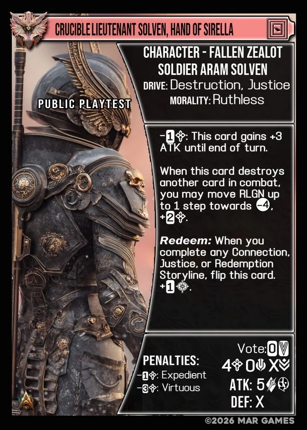 Crucible Lieutenant Solven, Hand of Sirella card