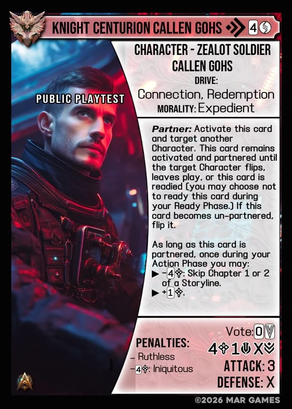 Knight Centurion Callen Gohs card