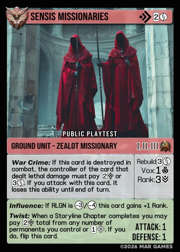 Sensis Missionaries card