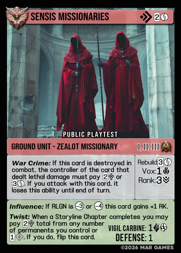 Sensis Missionaries card