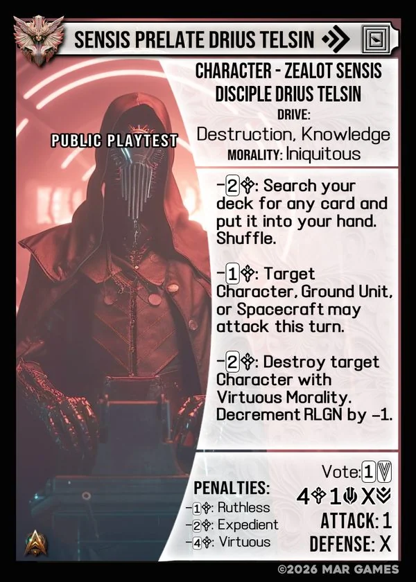 Sensis Prelate Drius Telsin card