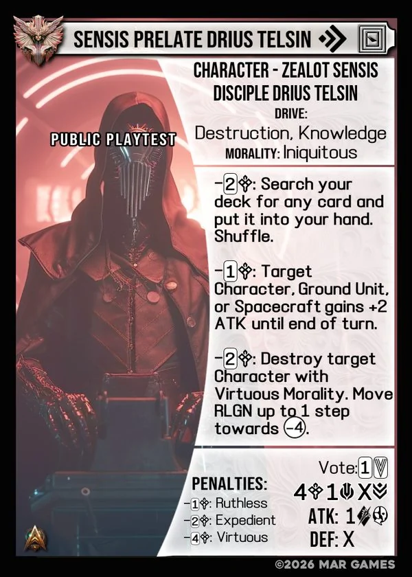 Sensis Prelate Drius Telsin card