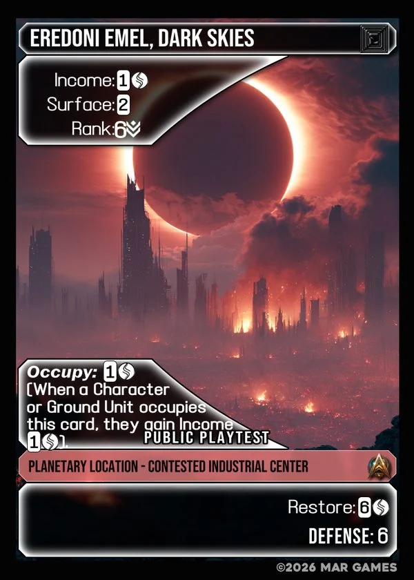 Eredoni Emel, Dark Skies card