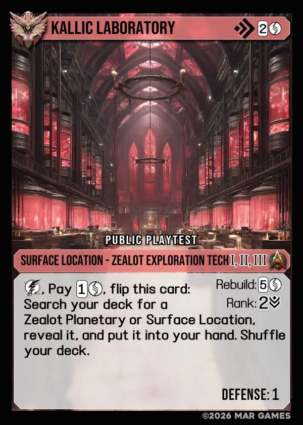 Kallic Laboratory card