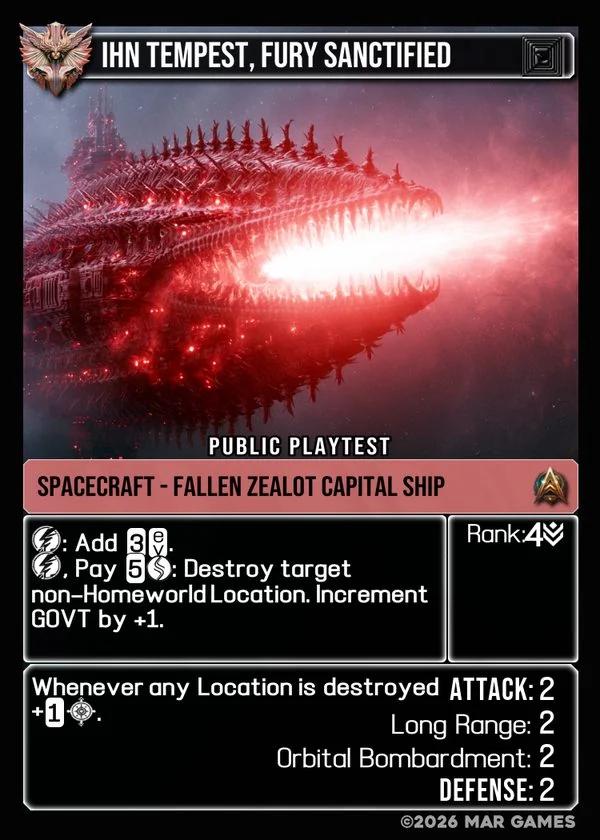 IHN Tempest, Fury Sanctified card