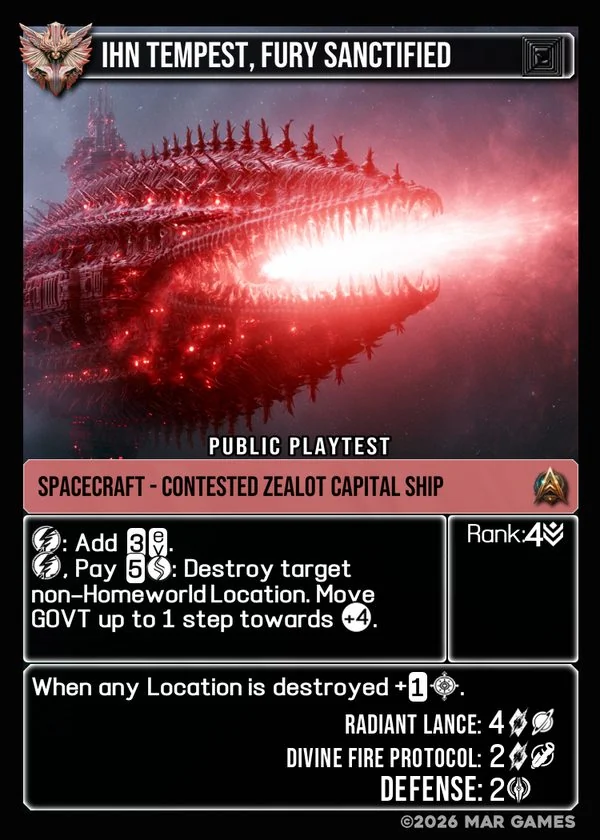 IHN Tempest, Fury Sanctified card