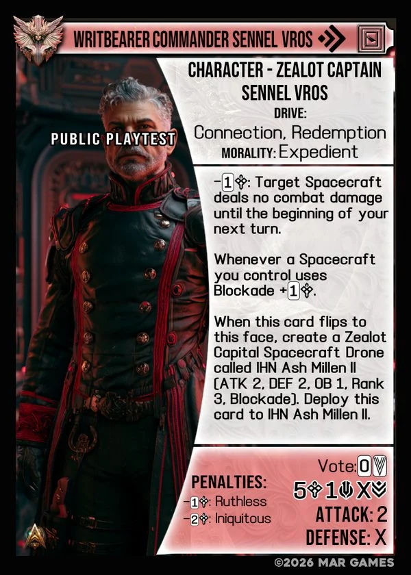 Writbearer Commander Sennel Vros card