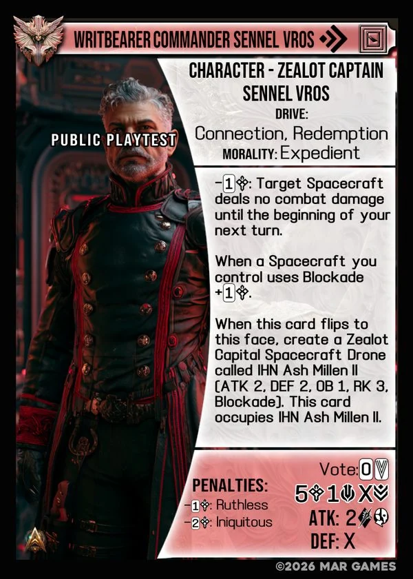 Writbearer Commander Sennel Vros card