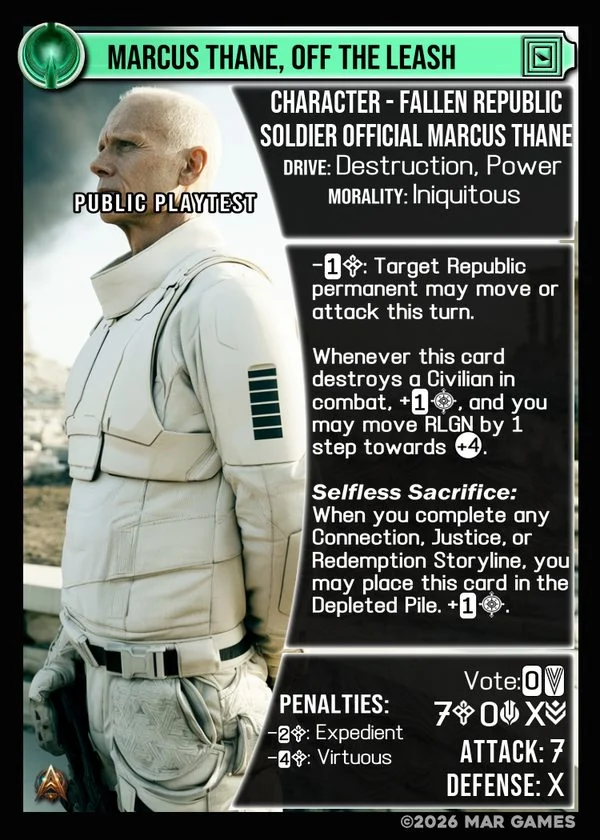 Marcus Thane, Off the Leash card