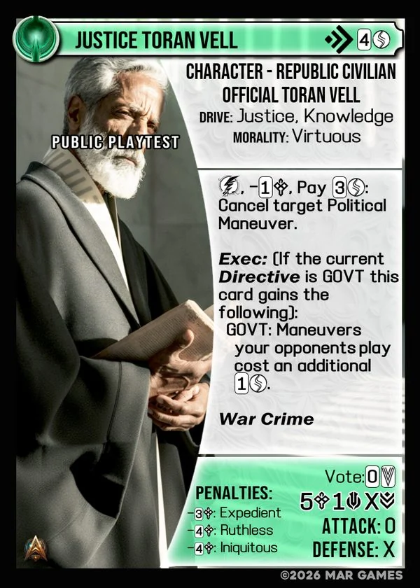 Justice Toran Vell card