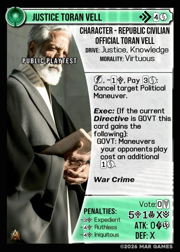 Justice Toran Vell card