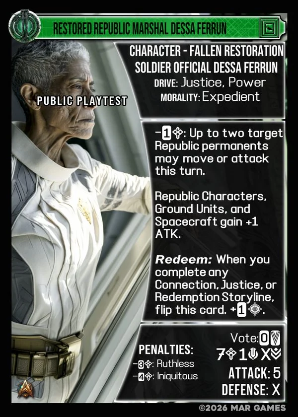Restored Republic Marshal Dessa Ferrun card