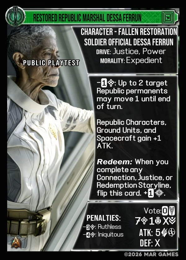 Restored Republic Marshal Dessa Ferrun card