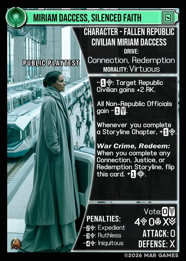 Miriam Daccess, Silenced Faith card