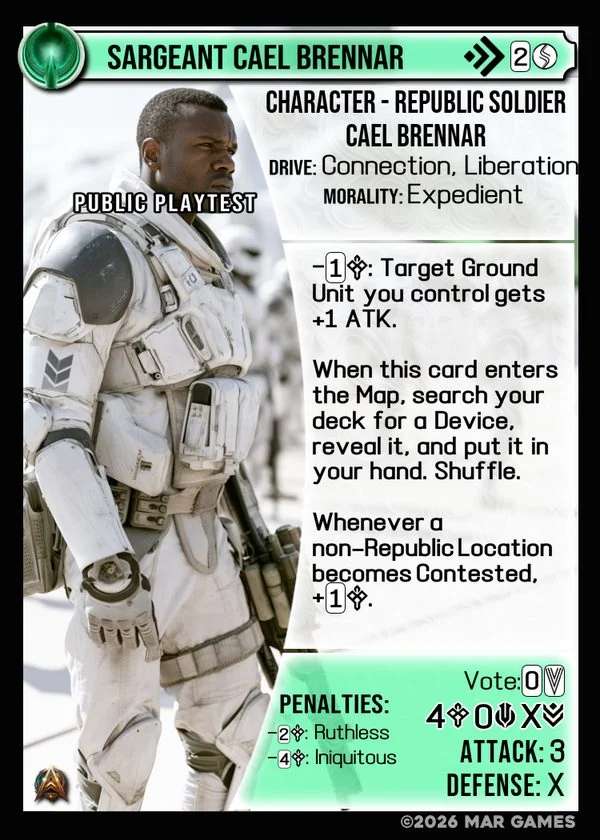 Sargeant Cael Brennar card