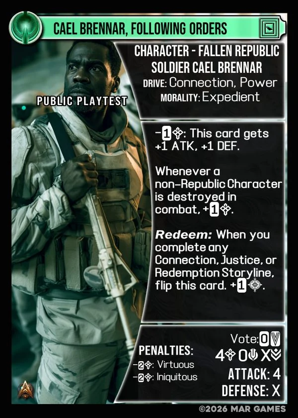 Cael Brennar, Following Orders card