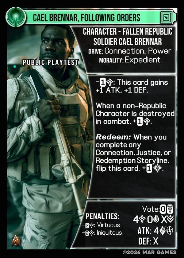 Cael Brennar, Following Orders card