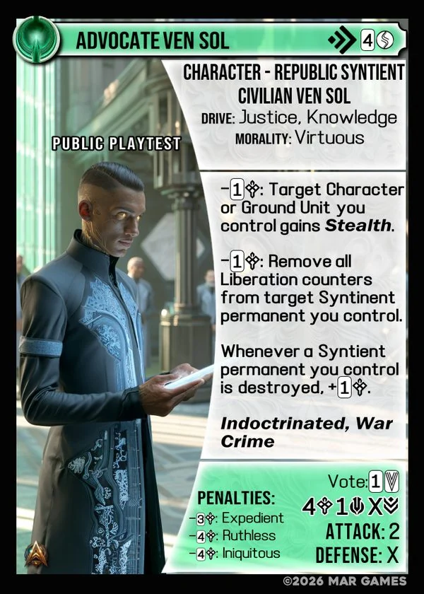 Advocate Ven Sol card