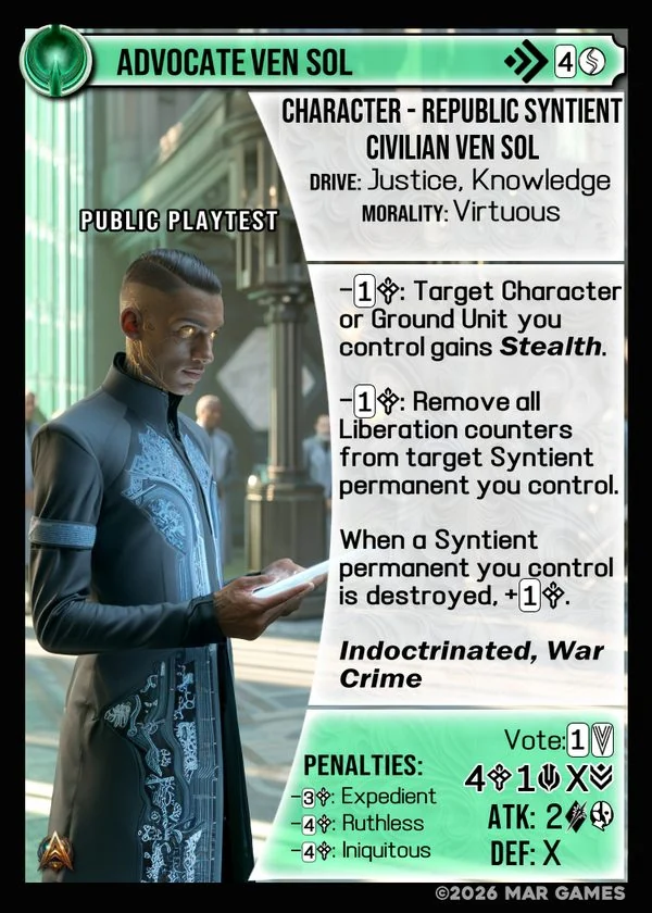 Advocate Ven Sol card
