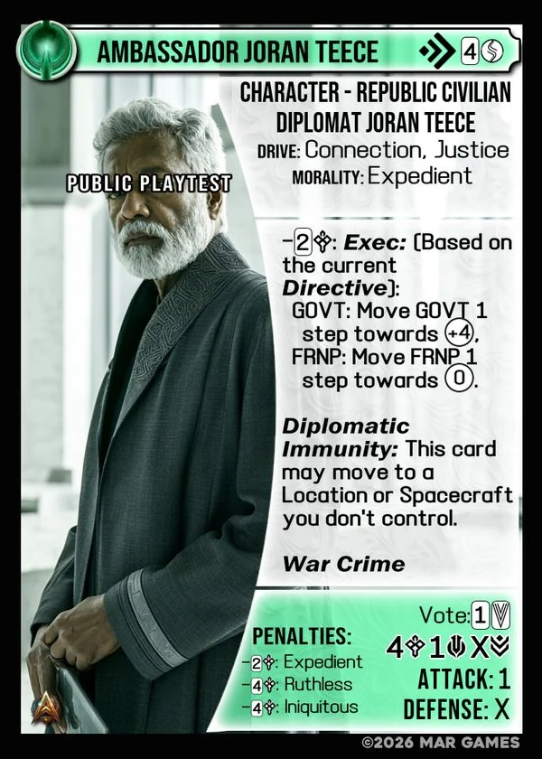Ambassador Joran Teece card