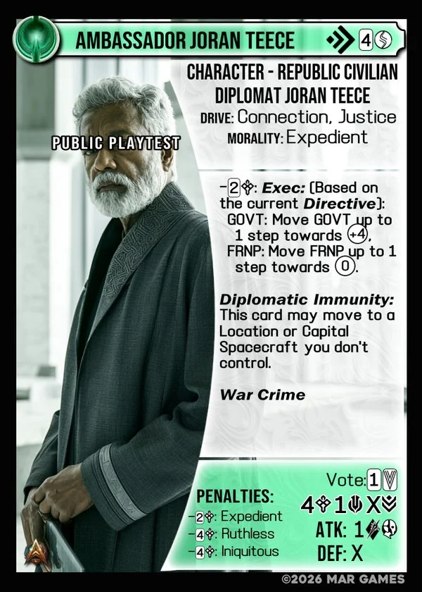 Ambassador Joran Teece card