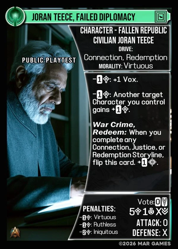 Joran Teece, Failed Diplomacy card