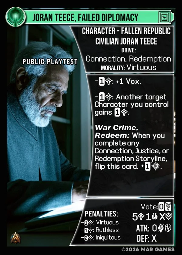 Joran Teece, Failed Diplomacy card