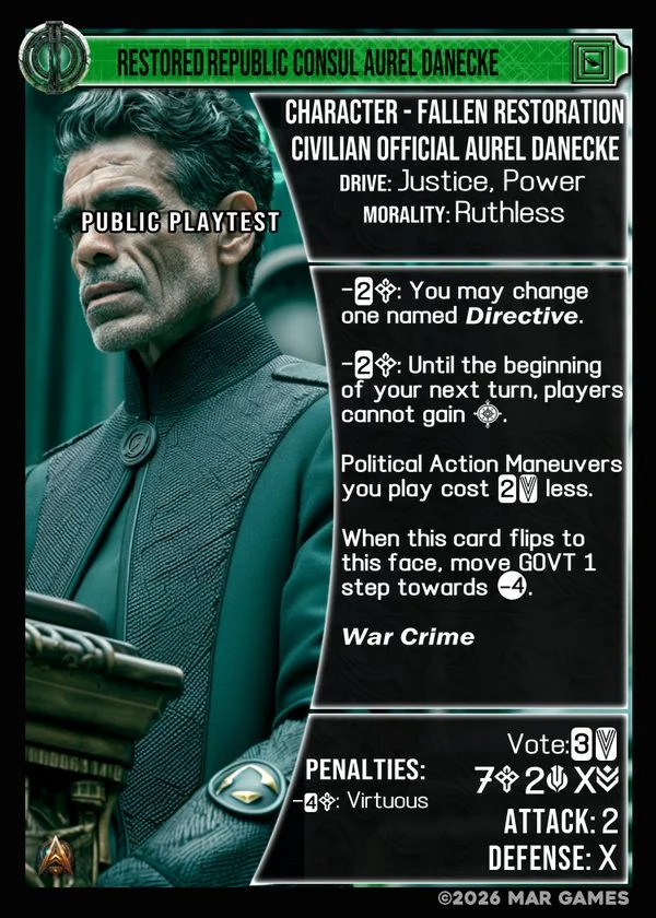 Restored Republic Consul Aurel Danecke card
