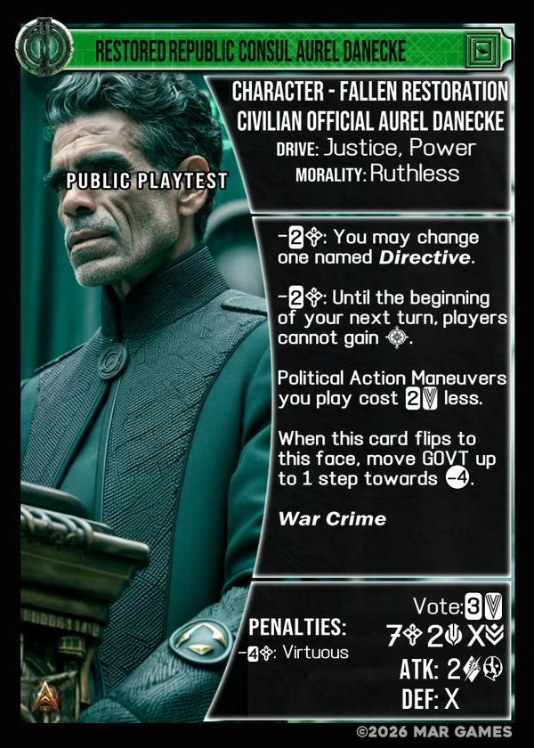 Restored Republic Consul Aurel Danecke card